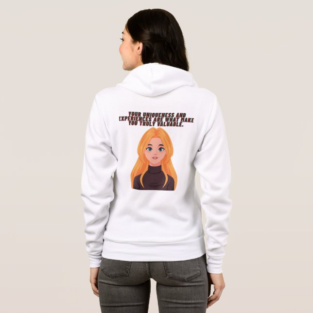 Moletom Hoodie Gráfico de Confiança de Menina Loura (Parte Traseira Completa)