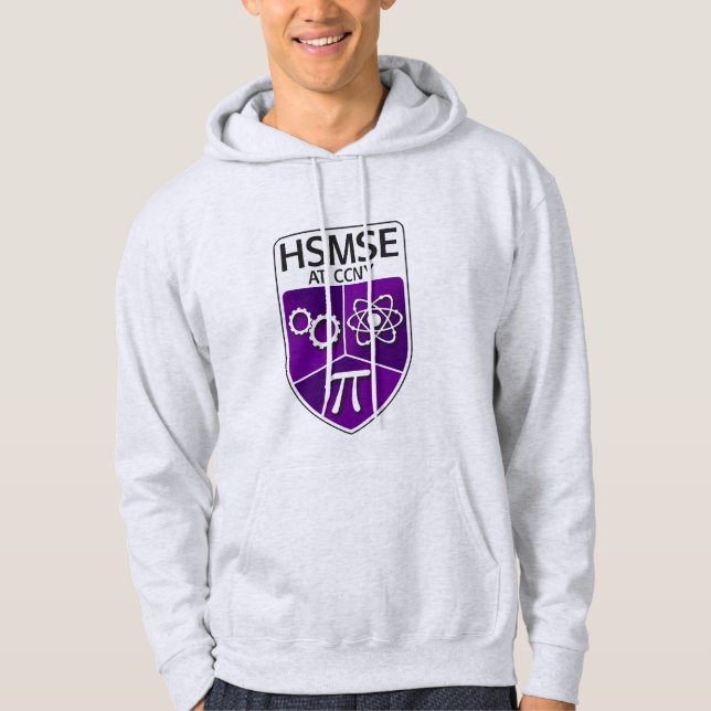 Moletom Hoodie HSMSE Pull-over na Cinza de Cinza (Frente)