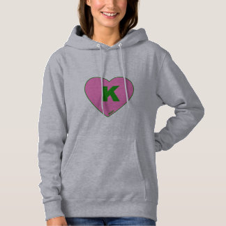 Moletom Hoodie K-Heart, rosa e verde, feminino