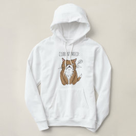 Moletom Hoodie mal-humorado engraçado do desenho do gato