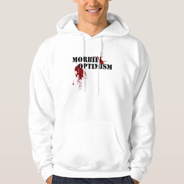 Moletom Hoodie mórbido do Splatter do optimismo (Frente)