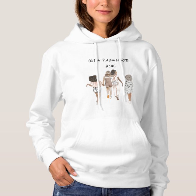 Moletom HOODIE PARA Adultos "TEM UM PLAYDATE COM JESUS" (Frente)