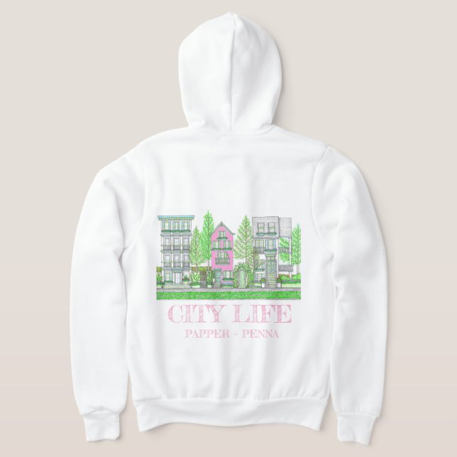 Moletom Hoodie Pink Life, Cidade do Sul (Postura das costas)