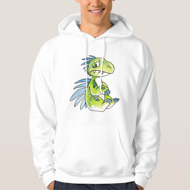 Moletom Hoodie preocupado do dinossauro (Frente)