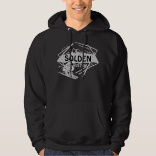 Moletom Hoodie preto da arte do esqui das caras de Solden