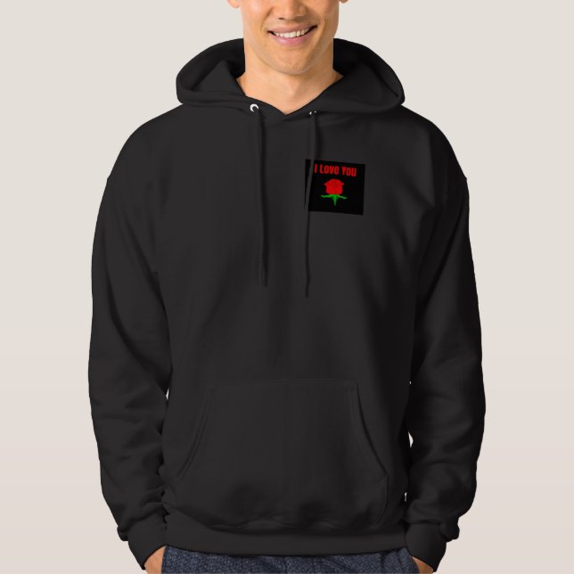 Moletom Hoodie preto do fecho de correr dos homens da rosa (Frente)