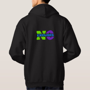 Moletom Hoodie Preto 'Sem desculpas' Motivacional para Hom