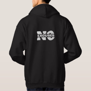 Moletom Hoodie Preto 'Sem desculpas' Motivacional para Hom