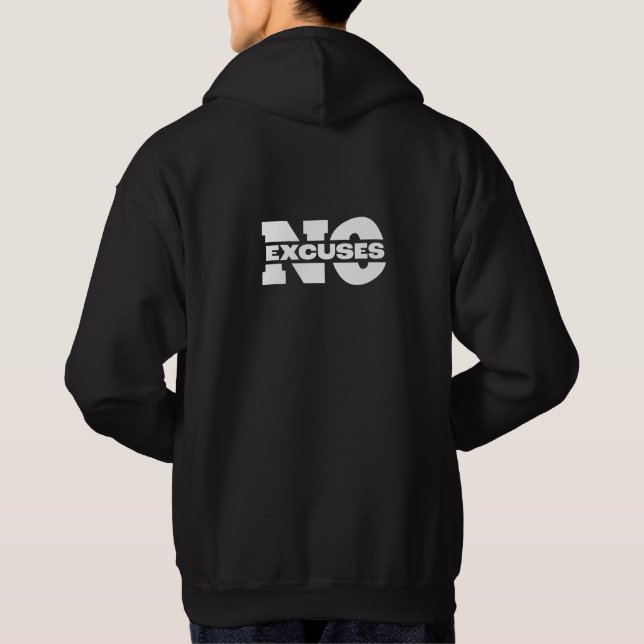 Moletom Hoodie Preto 'Sem desculpas' Motivacional para Hom (Verso)