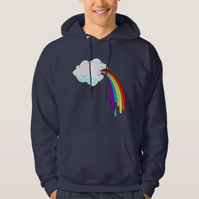 Moletom Hoodie Puking do arco-íris da nuvem (Frente)