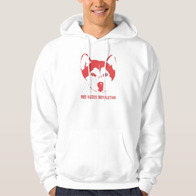 Moletom Hoodie ronco vermelho do branco da revolução (Frente)