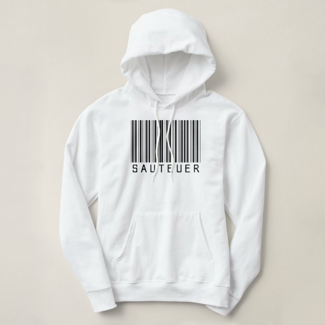 Moletom Hoodie "SAUTEUER" Barcode schwarz  (Frente do Design)