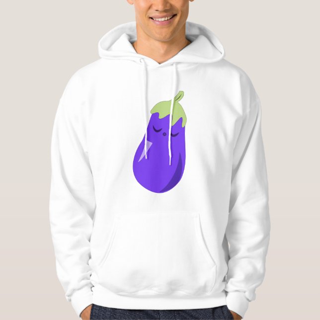 Moletom Hoodie sonolento da beringela do bebê (Frente)