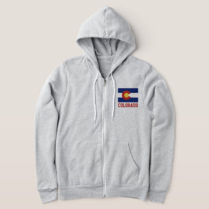 Moletom Hoodie zíper personalizado com bandeira do Colorad