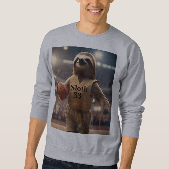 Moletom Hoops and Hangs: The Slam Dunking Sloth, (Frente)