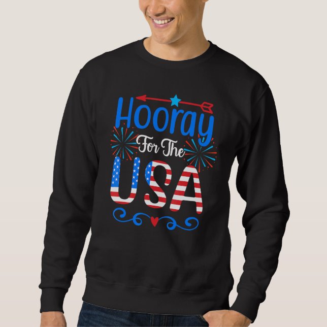 Moletom Hooray For The Eua Julian 4° Holiday Patriotic Ame (Frente)
