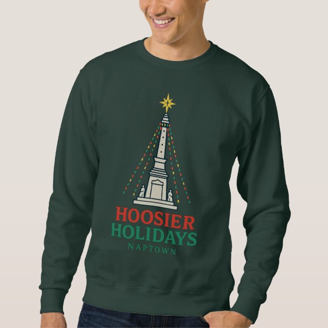 Moletom Hoosier Holiday Sweatshirt, Cidade do Círculo de N (Frente)