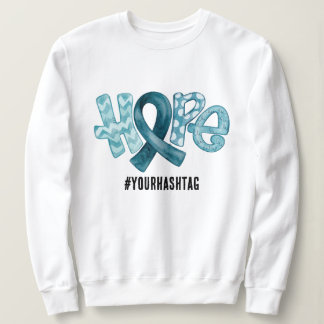Moletom Hope Awareness Ribbon Personalized Hashtag