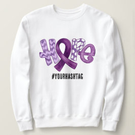 Moletom Hope Awareness Ribbon Personalized Hashtag