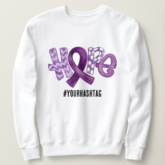 Moletom Hope Awareness Ribbon Personalized Hashtag