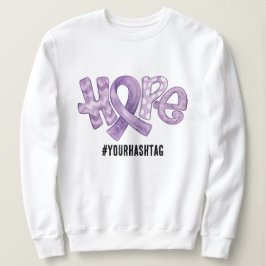 Moletom Hope Awareness Ribbon Personalized Hashtag