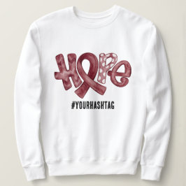 Moletom Hope Awareness Ribbon Personalized Hashtag