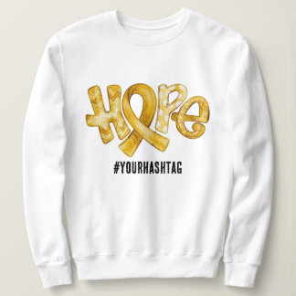 Moletom Hope Awareness Ribbon Personalized Hashtag