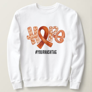 Moletom Hope Awareness Ribbon Personalized Hashtag
