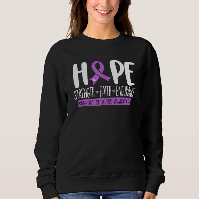 Moletom Hope Faith Strength Support Squad Epilepsy Awarene (Frente)