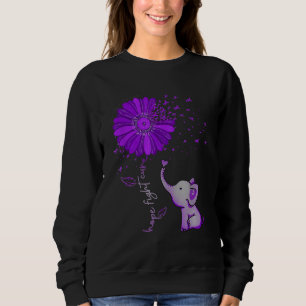 Moletom Hope Fight Cure Alzheimer Elephant & Flower