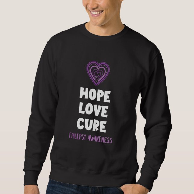 Moletom Hope Love Cure Epilepsy Awareness Epileptic Brain  (Frente)