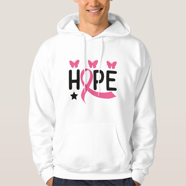 Moletom Hope Pink Ribbon Fighting Survivor Breast Cancer H (Frente)