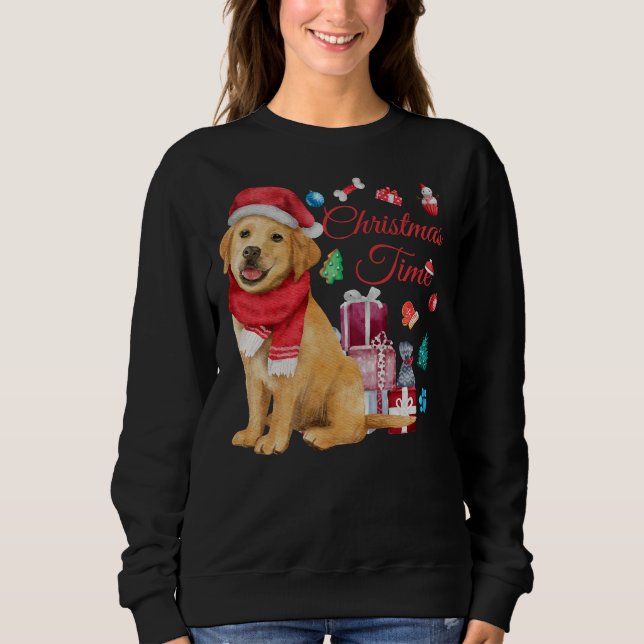 Moletom Hora De Natal Para Um Ouro Bonito Retriever (Frente)
