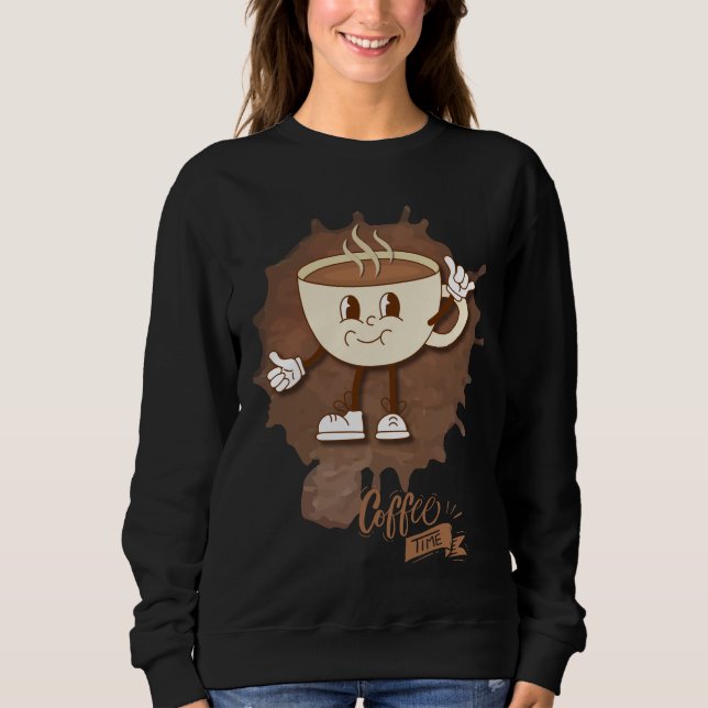 Moletom **Hora do Café – Xícara Sorridente e Vapor  (Frente)