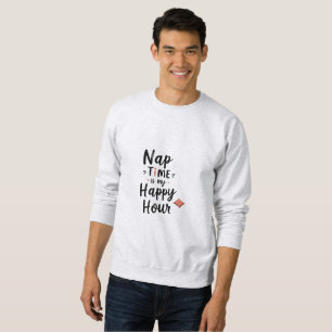 Moletom Hora do Sono é Minha Feliz Hora Engraçada Typogra
