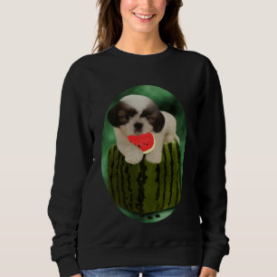 Moletom Horário De Verão Shih Tzu Puppy Aproveitando O Gos