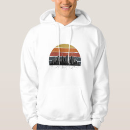 Moletom Horizonte Urbano da Cidade Retro dos Anos 80 Pôr d
