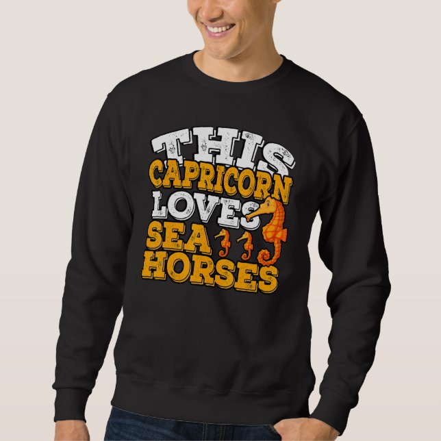 Moletom Horoscópio Sinal Zodiac Capricórnio Adora Cavalos  (Frente)
