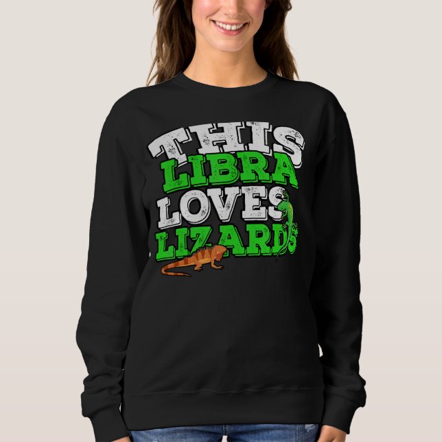 Moletom Horoscópio Sinal Zodíaco Libra ama Lagartos (Frente)