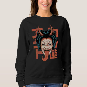 Moletom Horror Japonês Geisha Demon Com Língua Longa