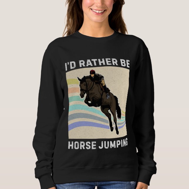 Moletom Horse Jumping Horse Equestrian Breeder Horsewoman (Frente)