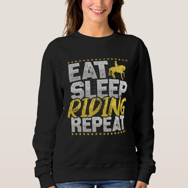 Moletom Horse Riding Eat Sleep Repeat Horses Hobby Riding (Frente)