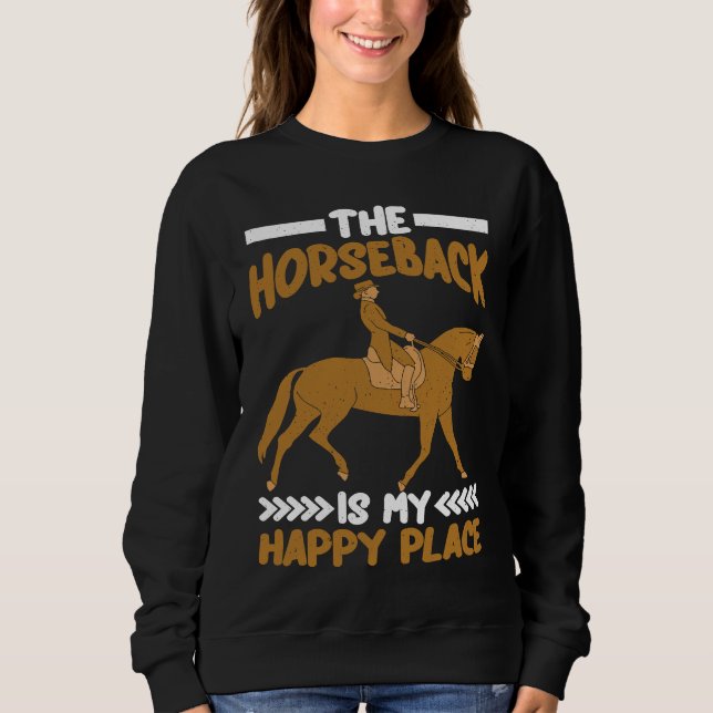 Moletom Horse Riding Horseback my Happy Place Horse Vaulti (Frente)