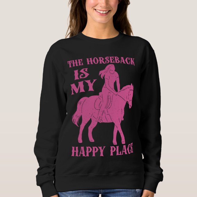 Moletom Horse Riding Horseback my Happy Place Horse Vaulti (Frente)