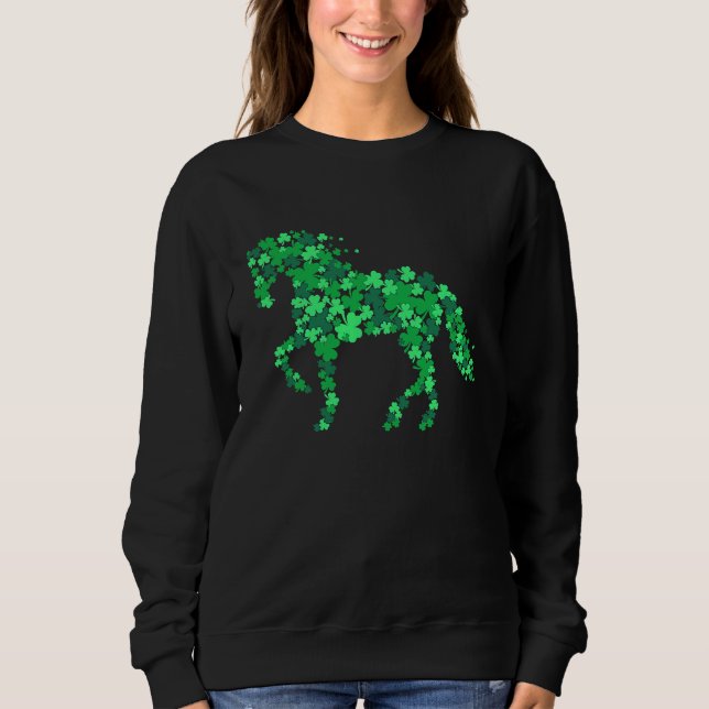 Moletom Horse Shamrock Horseback Riding Equestrian  Patric (Frente)