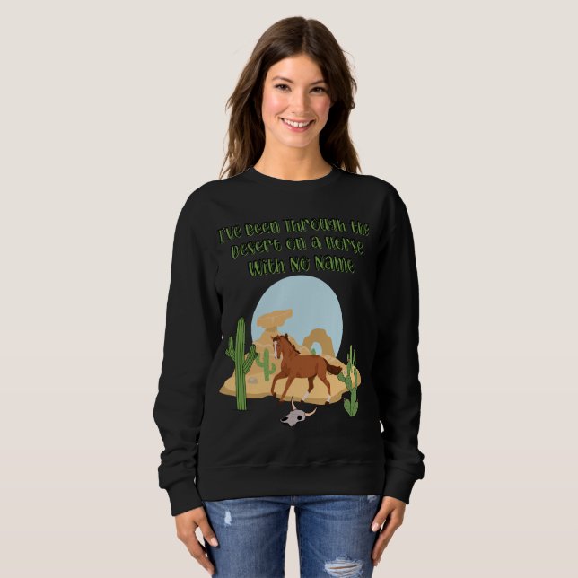 Moletom Horse With No Name Women's Dark Sweatshirt (Frente Completa)