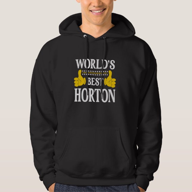 Moletom Horton Surname Team Family Best World's (Frente)