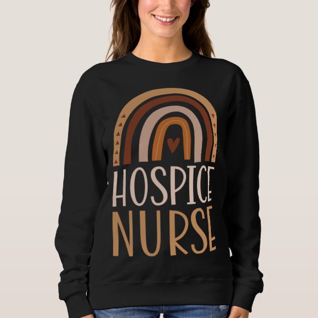 Moletom Hospice Nurse Nursing School Trendy Bohemian Rainb (Frente)