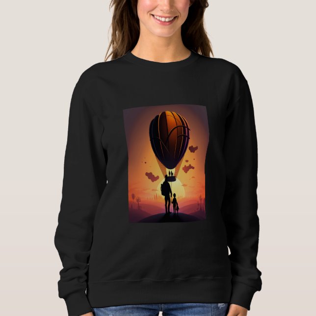Moletom Hot Air Balloon Exploring Dad And Child In Hot Air (Frente)
