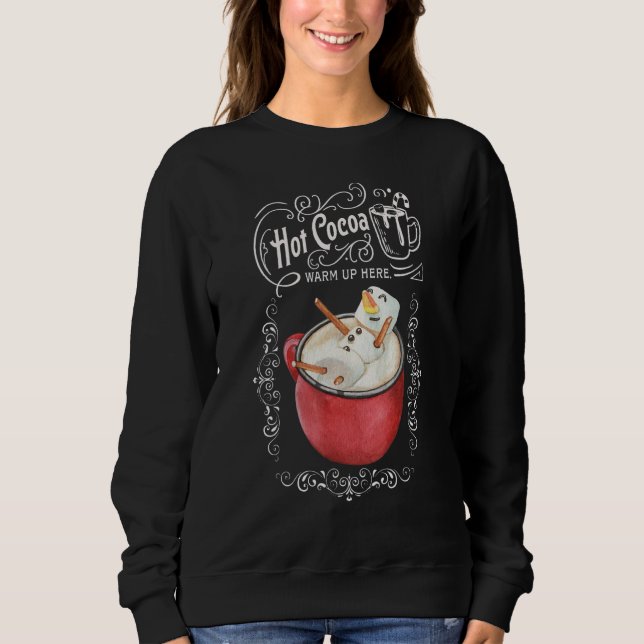 Moletom Hot Cocoa Hot Chocolate Lover Cute Snowman Marshma (Frente)